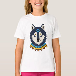 Camiseta Cabeza de lobo estilo tribal