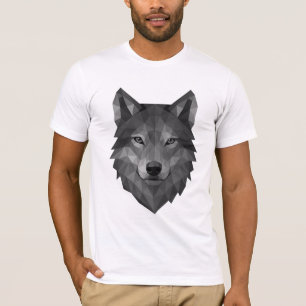 Camiseta Cabeza de lobo geométrica Arte polígono con esti