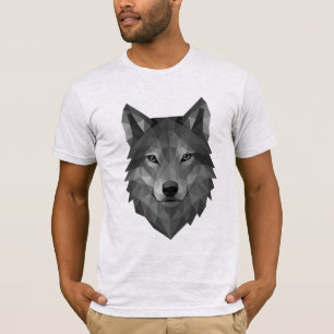Camiseta Cabeza de lobo geométrica Arte polígono con esti