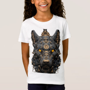 Camiseta Cabeza de Lobo Mecánico Steampunk - Robot Cyberpun