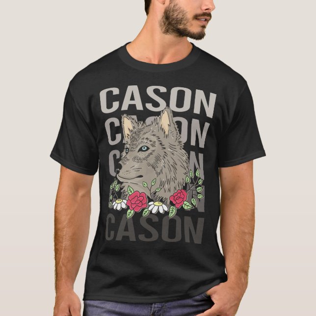 Camiseta Cabeza de lobo - Nombre de casón (Anverso)