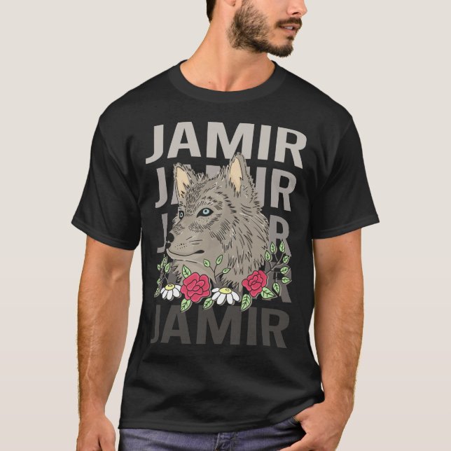 Camiseta Cabeza de lobo - Nombre de Jamir (Anverso)