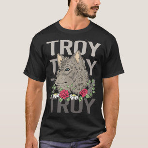 Camiseta Cabeza de lobo - Nombre de troy