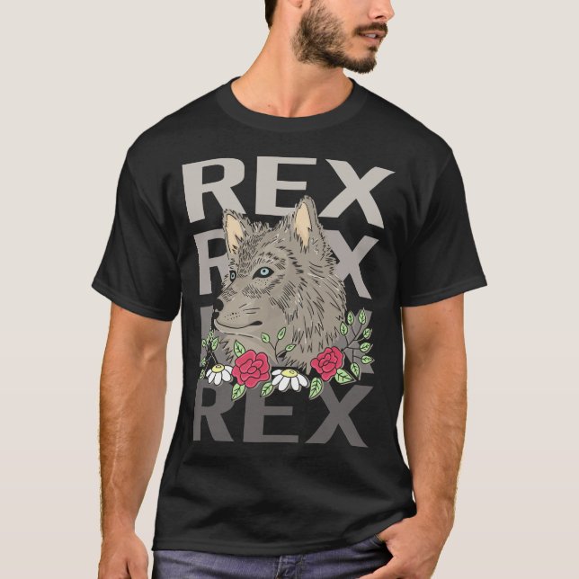 Camiseta Cabeza de Lobo - Nombre Rex (Anverso)