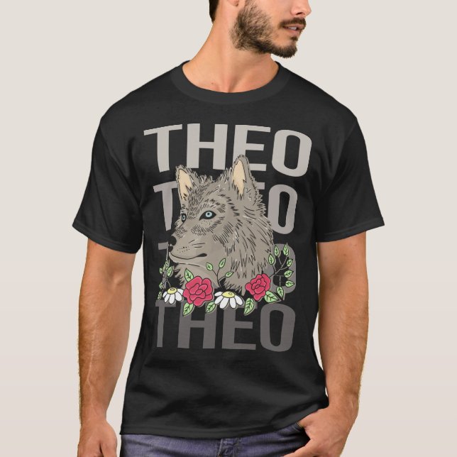 Camiseta Cabeza de Lobo - Nombre Teo (Anverso)