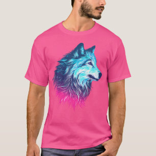 Camiseta Cabeza de Lobo Perro Galáctico Cósmico Silueta Nat