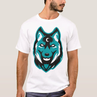 Camiseta Cabeza de lobo turquesa