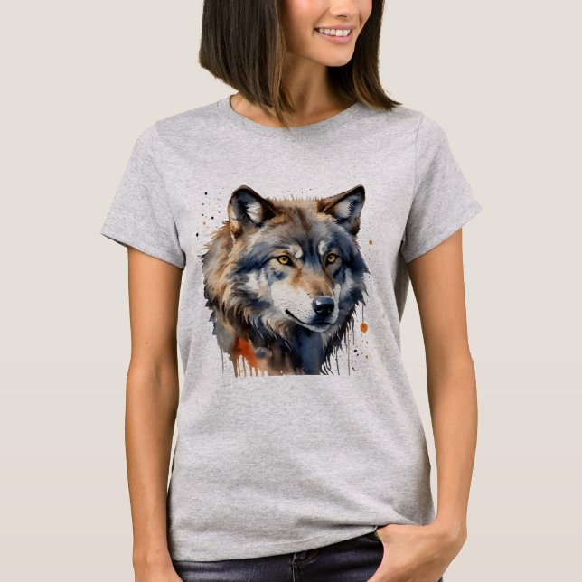 Camiseta Cabeza de lobo Vida salvaje Naturaleza Arte Animal (Anverso)