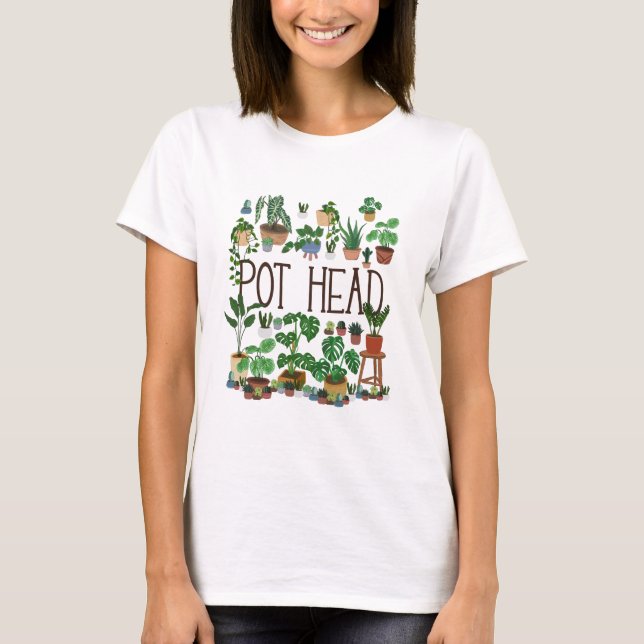Camiseta Cabeza de maceta de jardinería (Anverso)