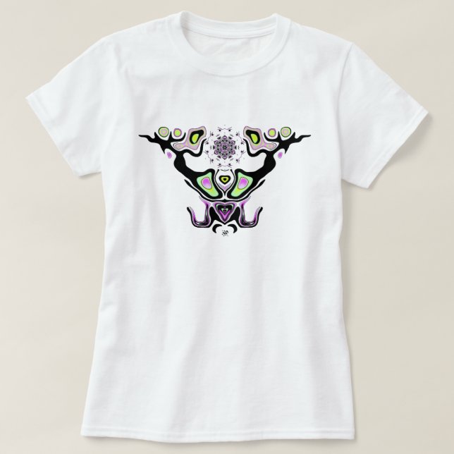 Camiseta Cabeza de mantis cornuda colorida (Diseño del anverso)