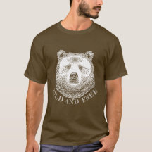 Cabeza de oso, salvaje y libre, ilustración dibuja