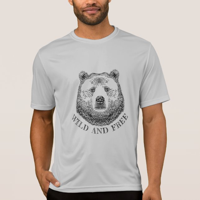 Camiseta Cabeza De Oso, Silvestre Y Libre, Ilustracion Derr (Anverso)