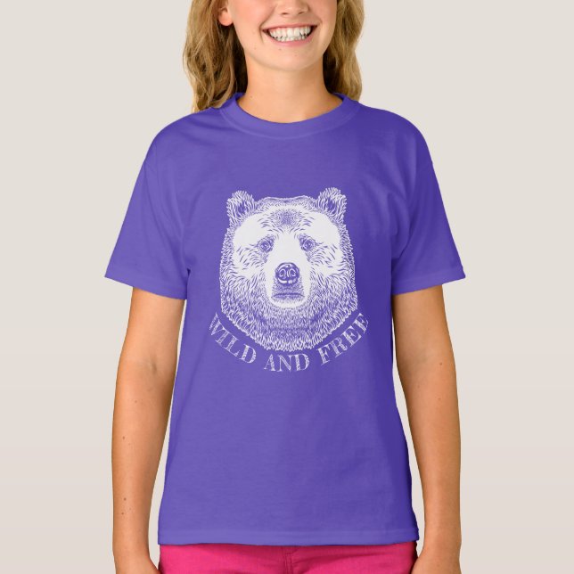Camiseta Cabeza De Oso, Silvestre Y Libre, Ilustracion Derr (Anverso)