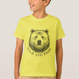 Camiseta Cabeza De Oso, Silvestre Y Libre, Ilustracion Derr