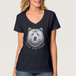 Camiseta Cabeza De Oso, Silvestre Y Libre, Ilustracion Derr