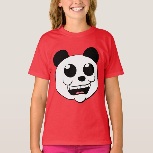 Camiseta Cabeza de Panda de Dibujos Animados (Anverso)