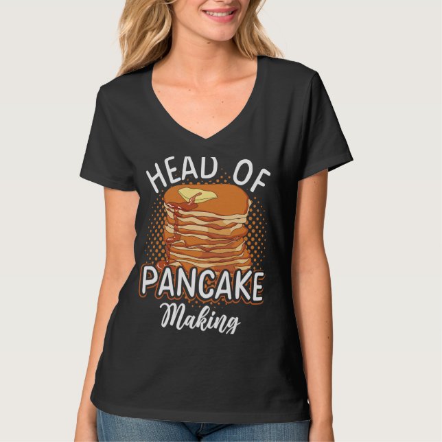 Camiseta Cabeza De Panqueque Haciendo Panqueque De Jarabe D (Anverso)