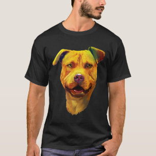 Camiseta Cabeza de Perro Colorido Perro Pitbull Mamá Papá N