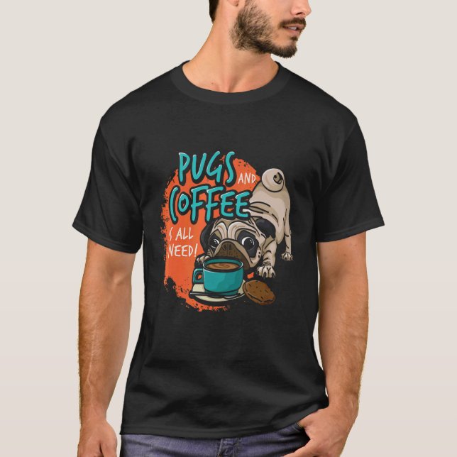 Camiseta Cabeza de perro de pug (Anverso)