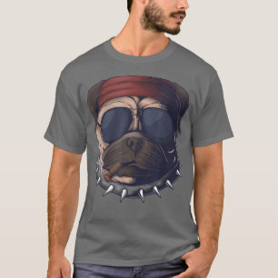 Camiseta cabeza de perro de pug mascota de humo dueña de vi