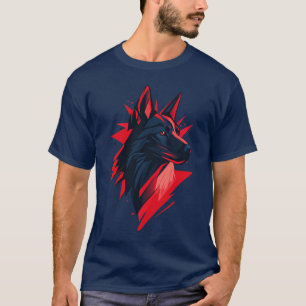 Camiseta Cabeza de Perro Estilizada