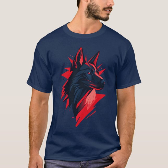 Camiseta Cabeza de Perro Estilizada (Anverso)