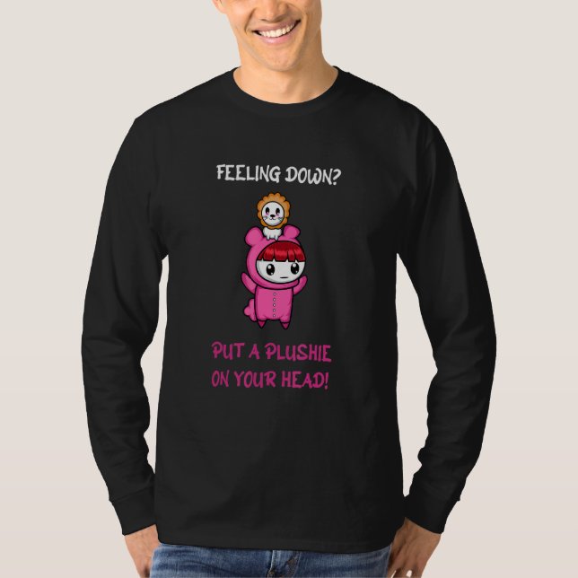 Camiseta Cabeza De Plushie Positiva Y De Trabajo Duro (Anverso)