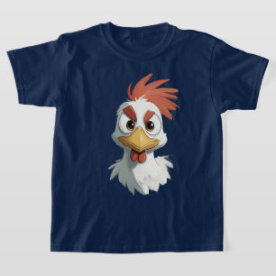 Camiseta Cabeza de Pollo de Dibujos Animados Enojada