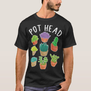 Camiseta Cabeza de Pot Funny Planta Lover Pun Cactus Sucule