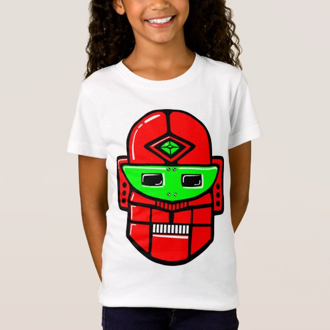 Camiseta Cabeza de Robot Retro - Personalizada (Anverso)