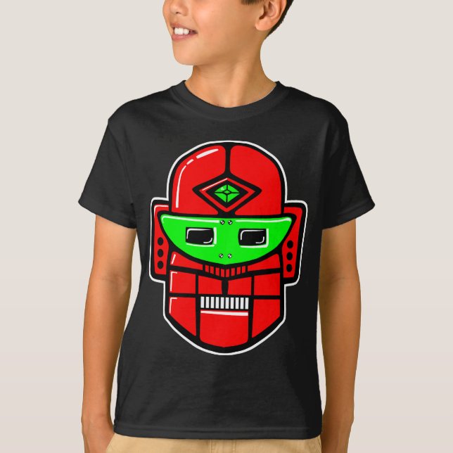 Camiseta Cabeza de robot retro - Personalizado (Anverso)