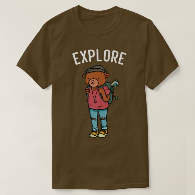 Camiseta Cabeza de senderismo de mochila del Explorador Pre (Diseño del anverso)