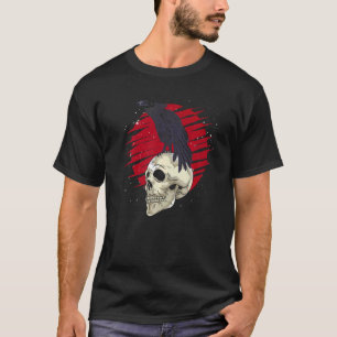 Camiseta Cabeza de Skeleton espeluznante Crow Skull Bird An