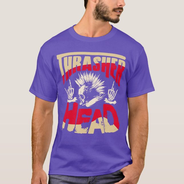 Camiseta Cabeza de Thrasher divertido retro (Anverso)