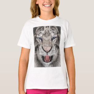 Camiseta Cabeza de Tigre Blanco Estética de Vida Silvestre