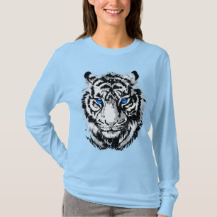 Camiseta Cabeza de tigre blanco siberiana - Ojos azules tig