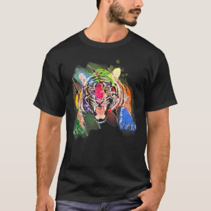 Camiseta Cabeza de tigre Cara Colorido Zoológico Salvaje pa