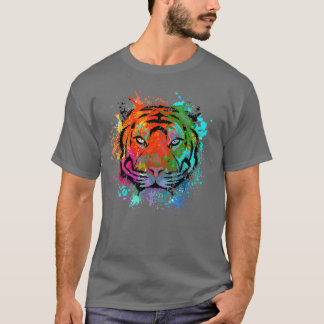 Camiseta Cabeza de tigre colorida azerbaiyano depredador an
