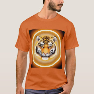 Camiseta Cabeza de Tigre enmarcada con aura dorada brillant