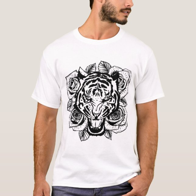 Camiseta Cabeza de tigre furiosa (Anverso)