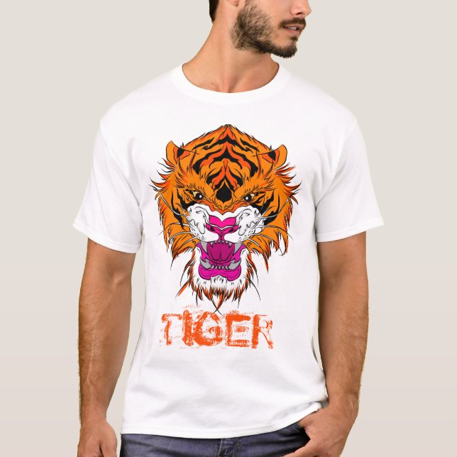 Camiseta Cabeza de tigre furiosa (Anverso)