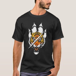 Camiseta Cabeza de Tigre Pata Depredador Animal Salvaje Gat