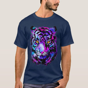 Camiseta Cabeza de tigre púrpura - Pintura de retrato de ti