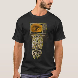 Camiseta Cabeza de TV de Esqueleto Weirdcore Cosplay Radiol