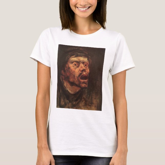 Camiseta Cabeza de un hombre enojado (tristeza y sufrimient (Anverso)