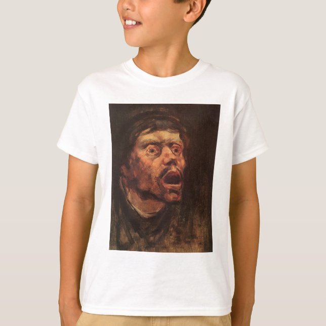 Camiseta Cabeza de un hombre enojado (tristeza y sufrimient (Anverso)