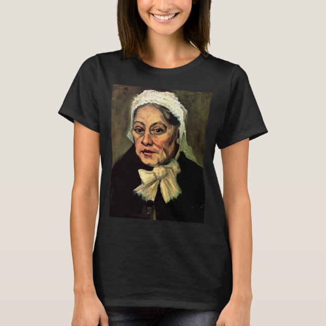 Camiseta Cabeza de una anciana blanca gorra de Vincent van  (Anverso)