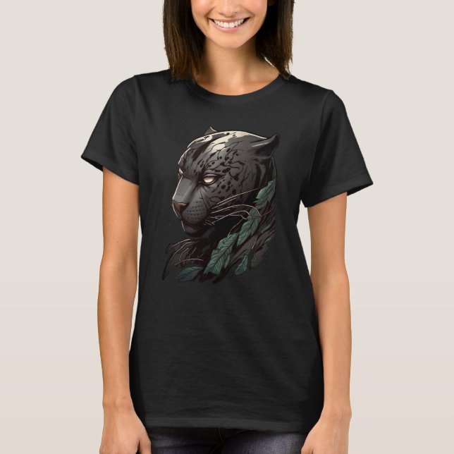 Camiseta Cabeza de una gran pantera oscura (Anverso)