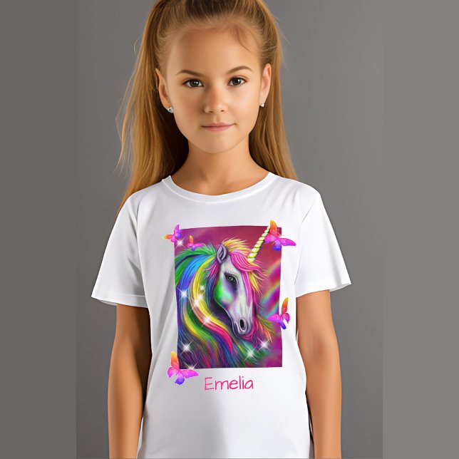 Camiseta Cabeza de unicornio arcoiris resplandeciente (Subido por el creador)