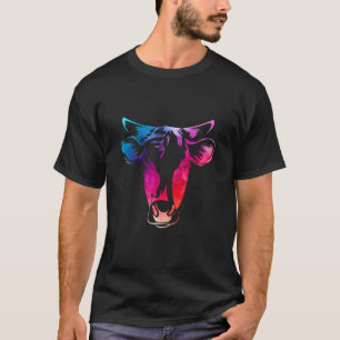 Camiseta Cabeza de Vaca Acuarela Granjero Animal Para Granj
